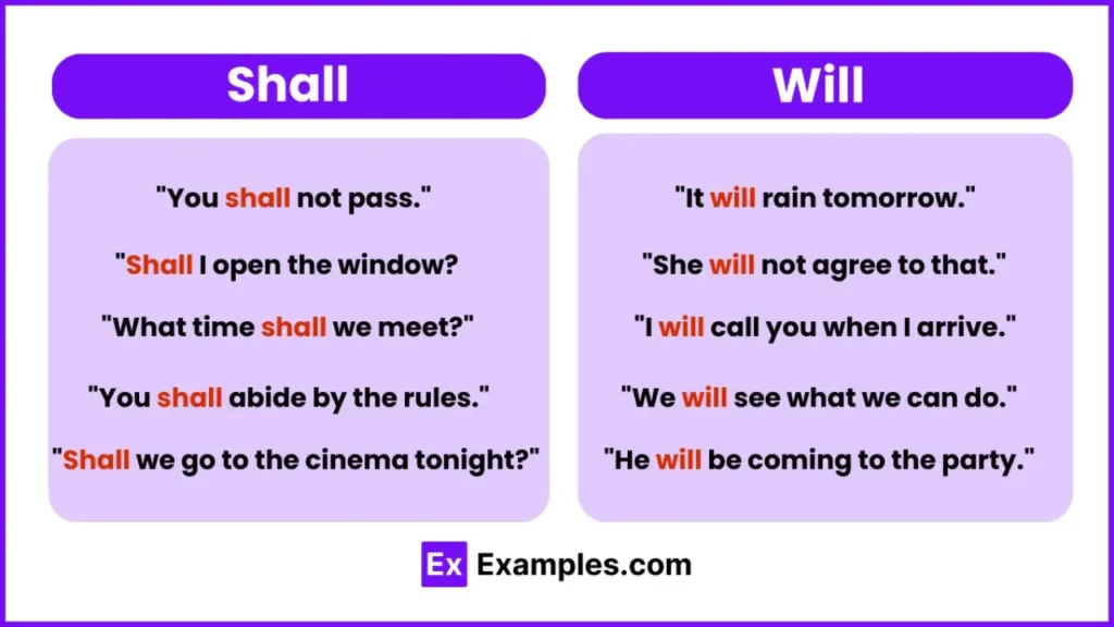 Difference Between Shall & Will: 