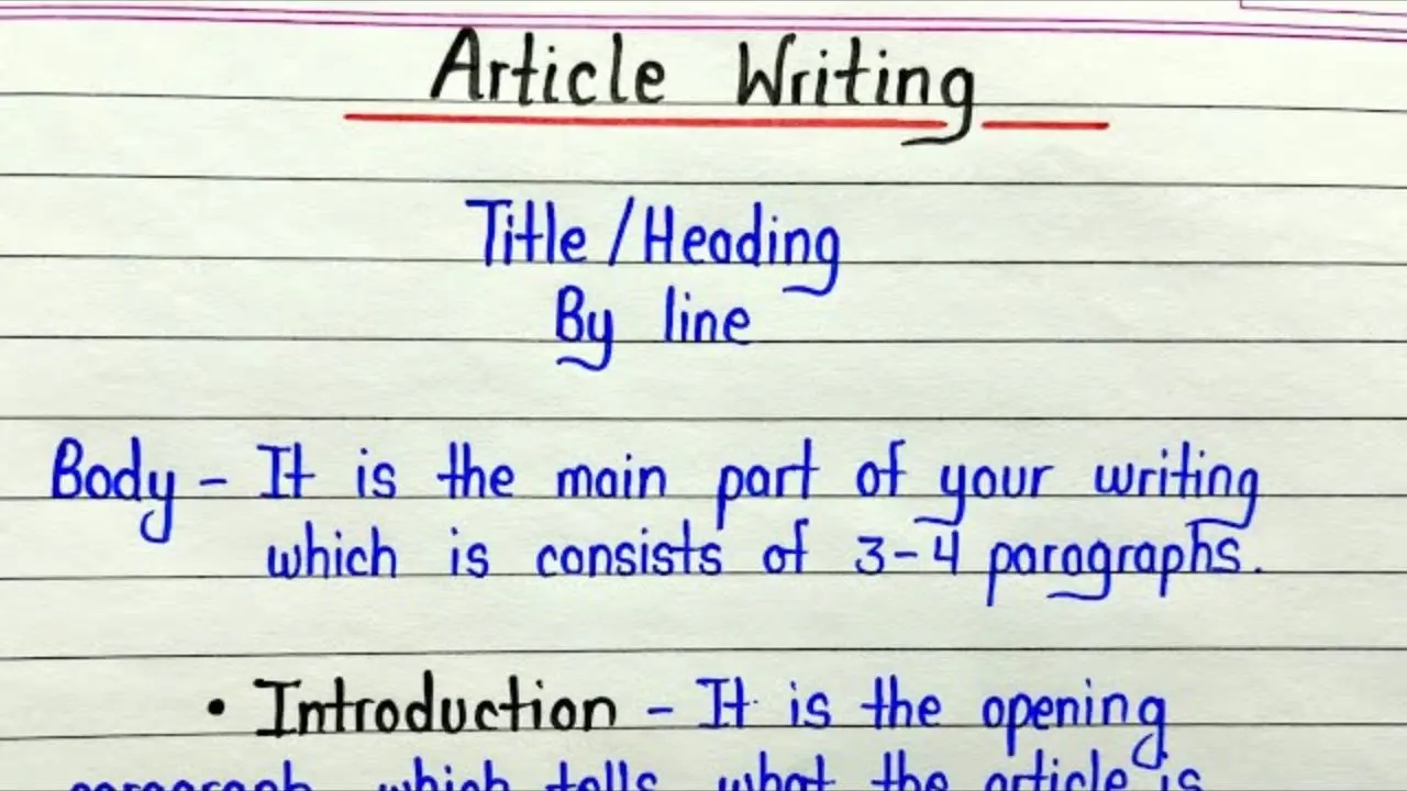 How To Write An Article